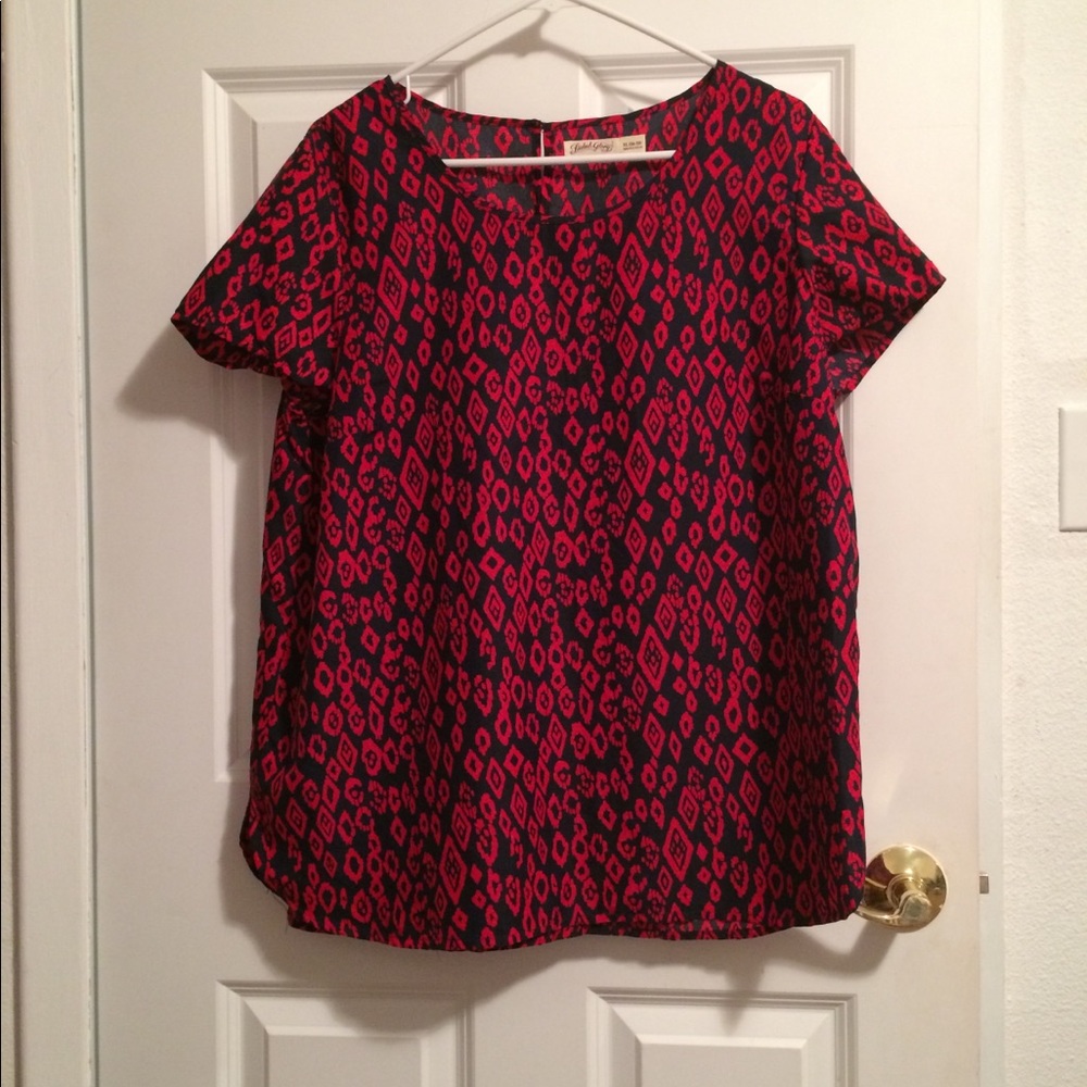 Faded glory many & red top size xl 14-16